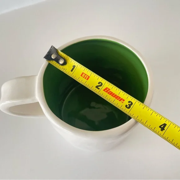 Starbucks GROW Coffee Mug Cup Green Interior 10oz Hand Painted Collectible 2008 - Picture 6 of 7